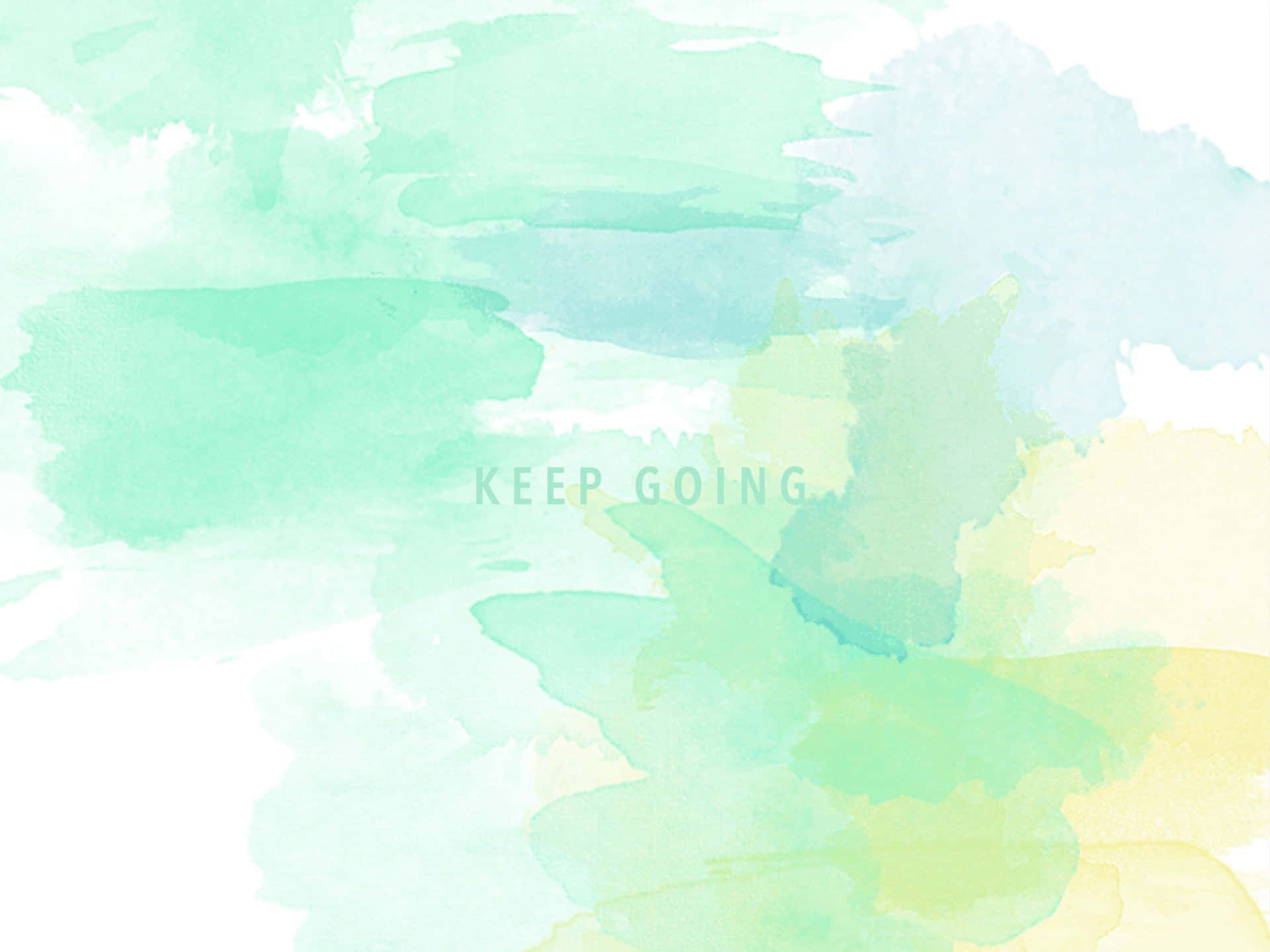 Inspirational Quotes “keep Going” Pastel Green Aesthetic Desktop Wallpaper