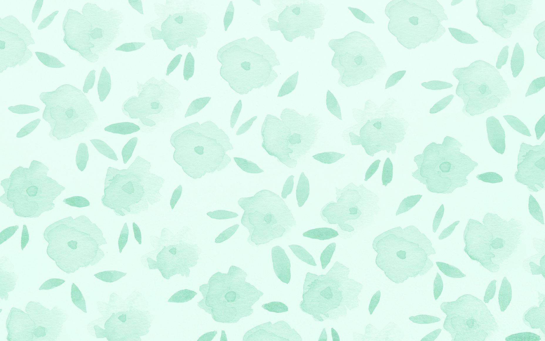 Flower Pastel Green Aesthetic Laptop Wallpaper
