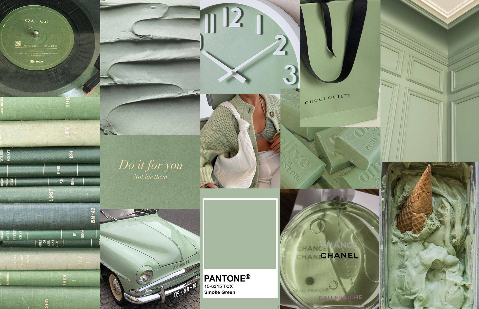 Pantone Color Palette Sage Green Wallpaper