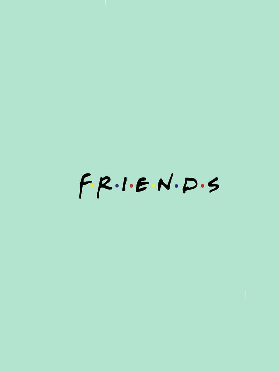 Bakgrundi Pastellgrönt Med Vänner I Friends-stil.