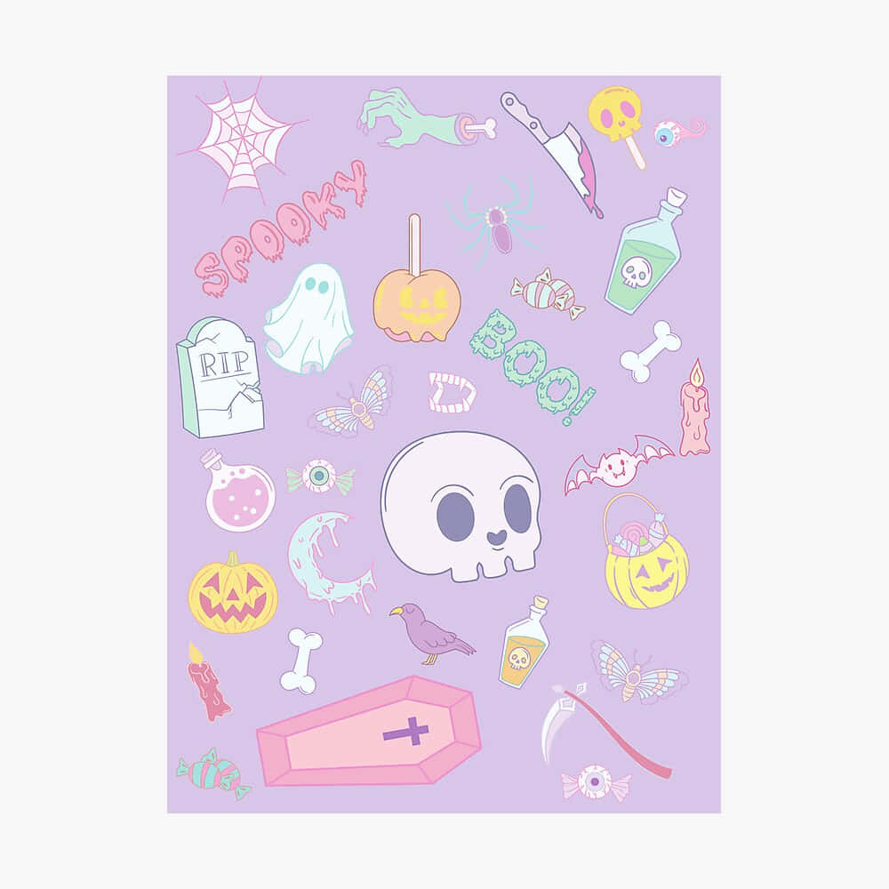Pastel Halloween Collection Illustration Wallpaper
