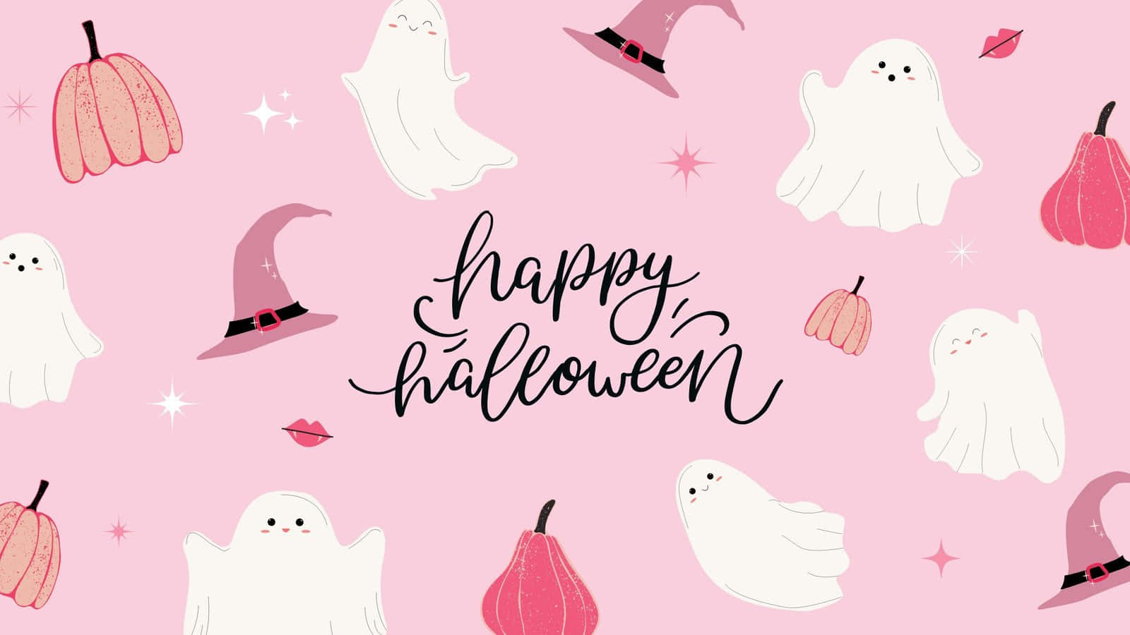 Pastel Halloween Greeting Wallpaper