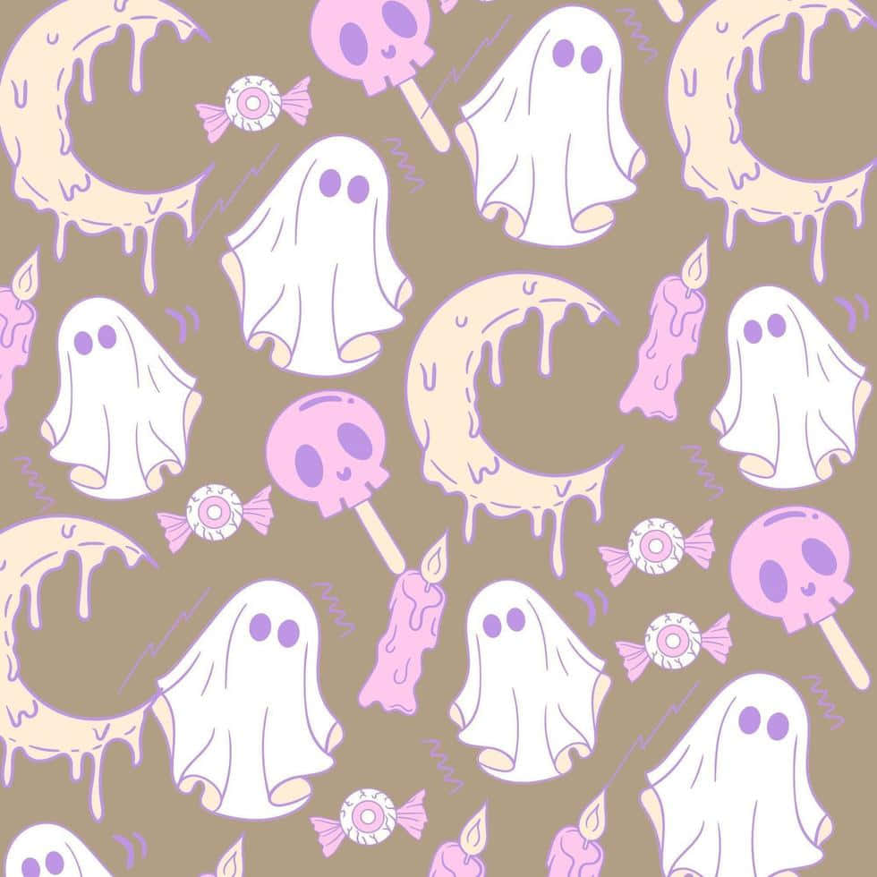 Pastel Halloween Pattern Wallpaper