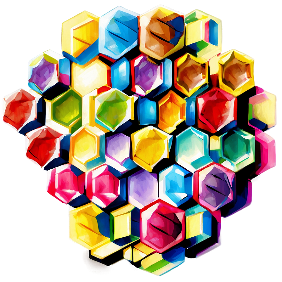 Pastel Hexagon Pattern Png 06202024 PNG