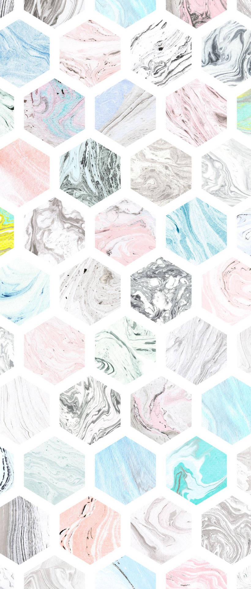 Pastel Ipad Marble Hexagonal Pattern Wallpaper