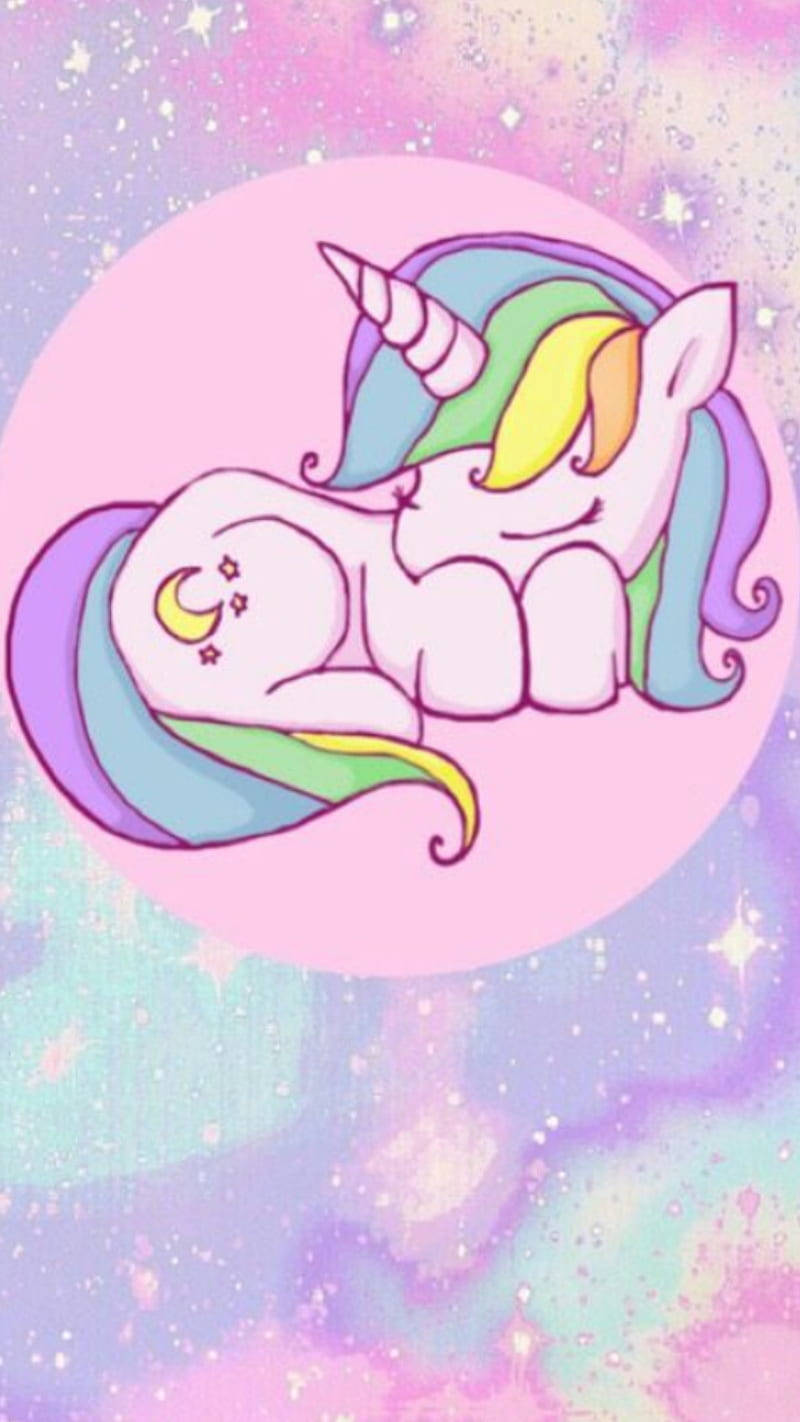 Pastel Ipad Sleeping Unicorn Background