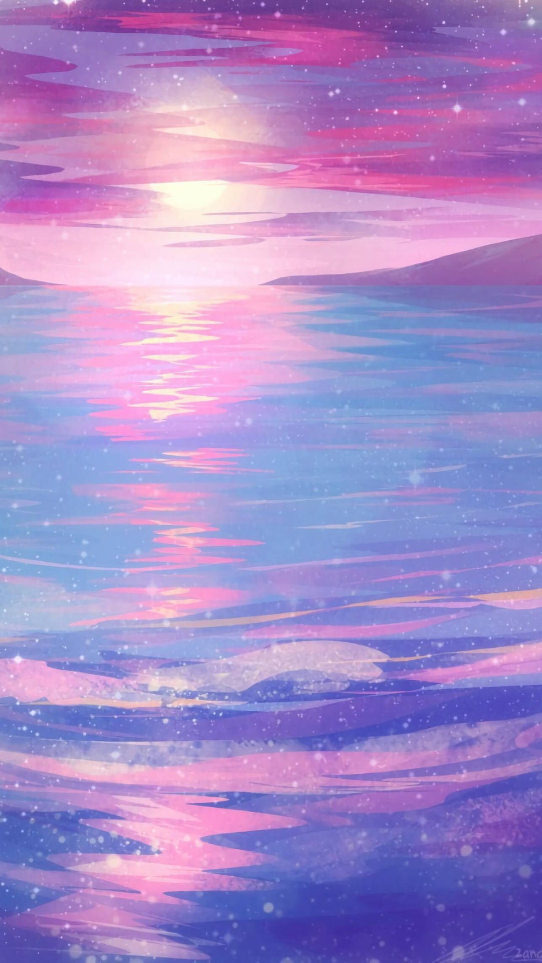 Pastel Ipad Sunset On Rippled Water Background