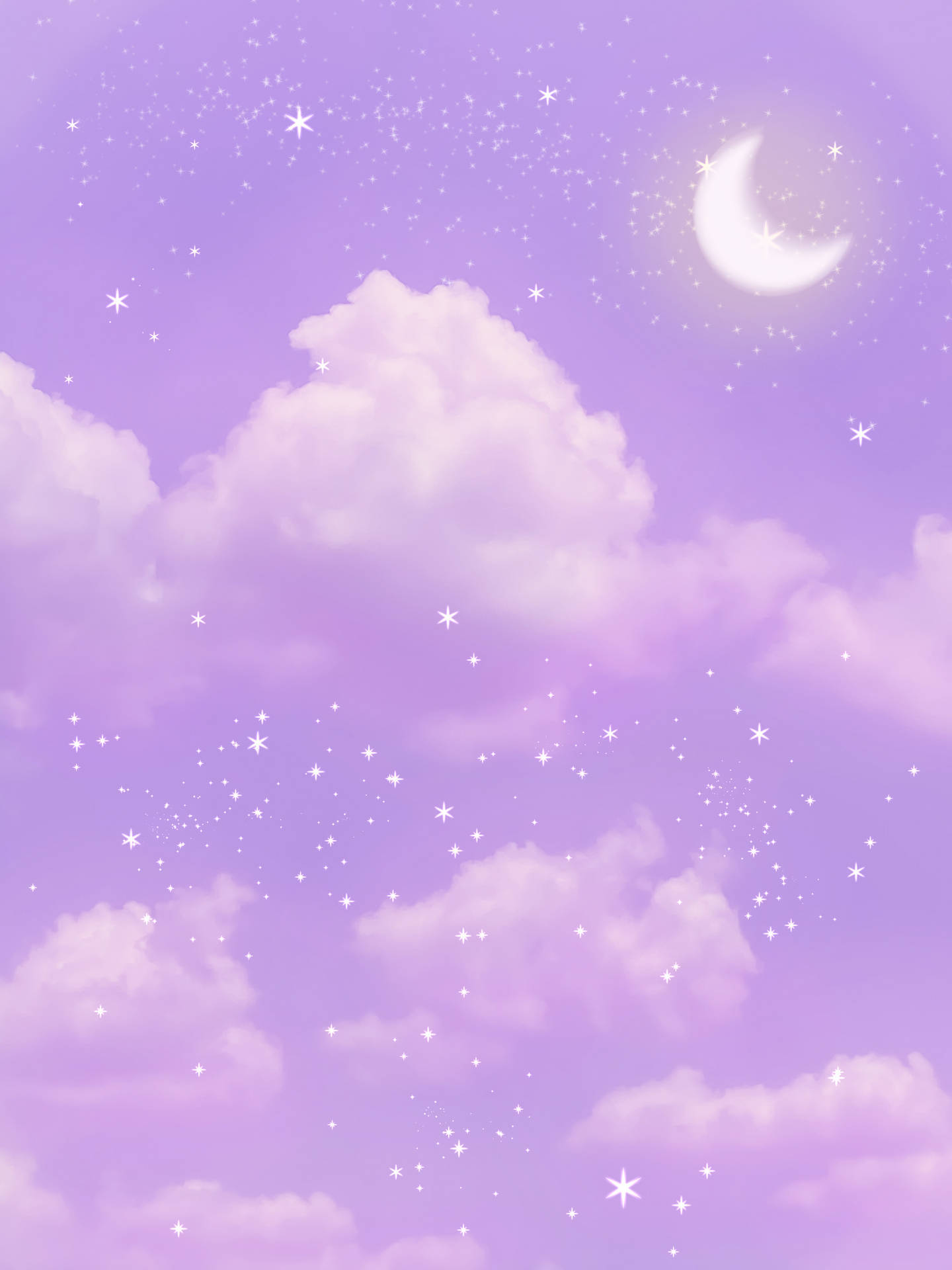 Pastel Ipad Violet Sky Stars Background
