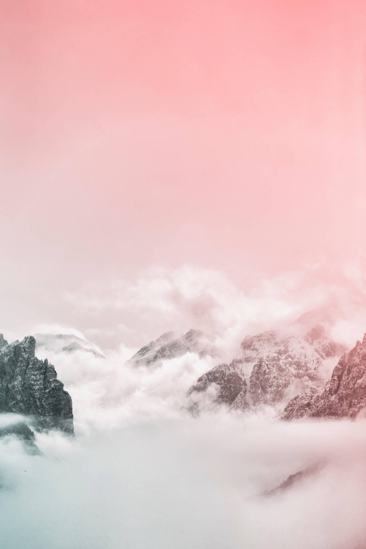 Pastel Iphone Foggy Mountain Wallpaper