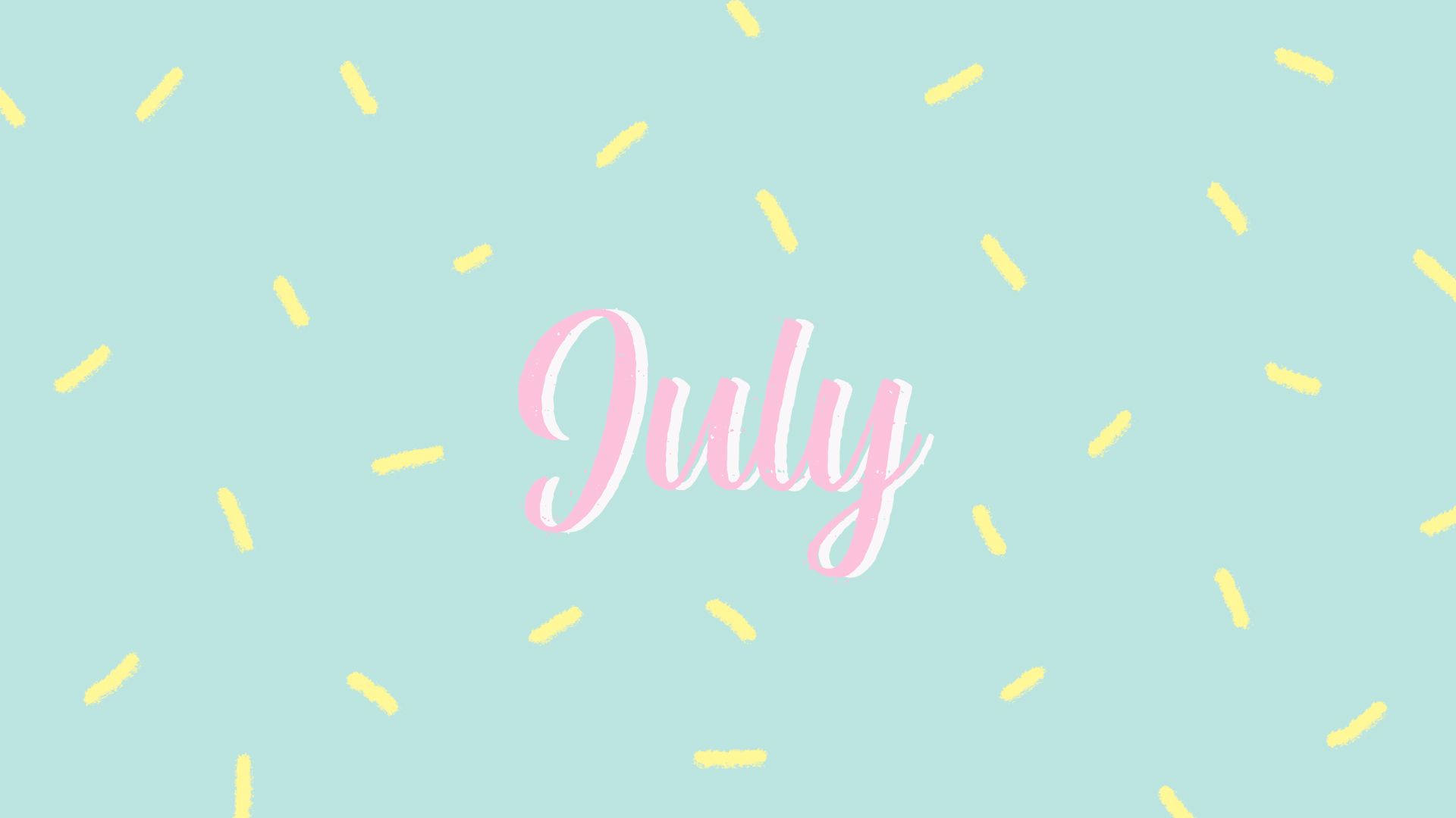 Celebrate the arrival of July with this festive pastel poster Wallpaper