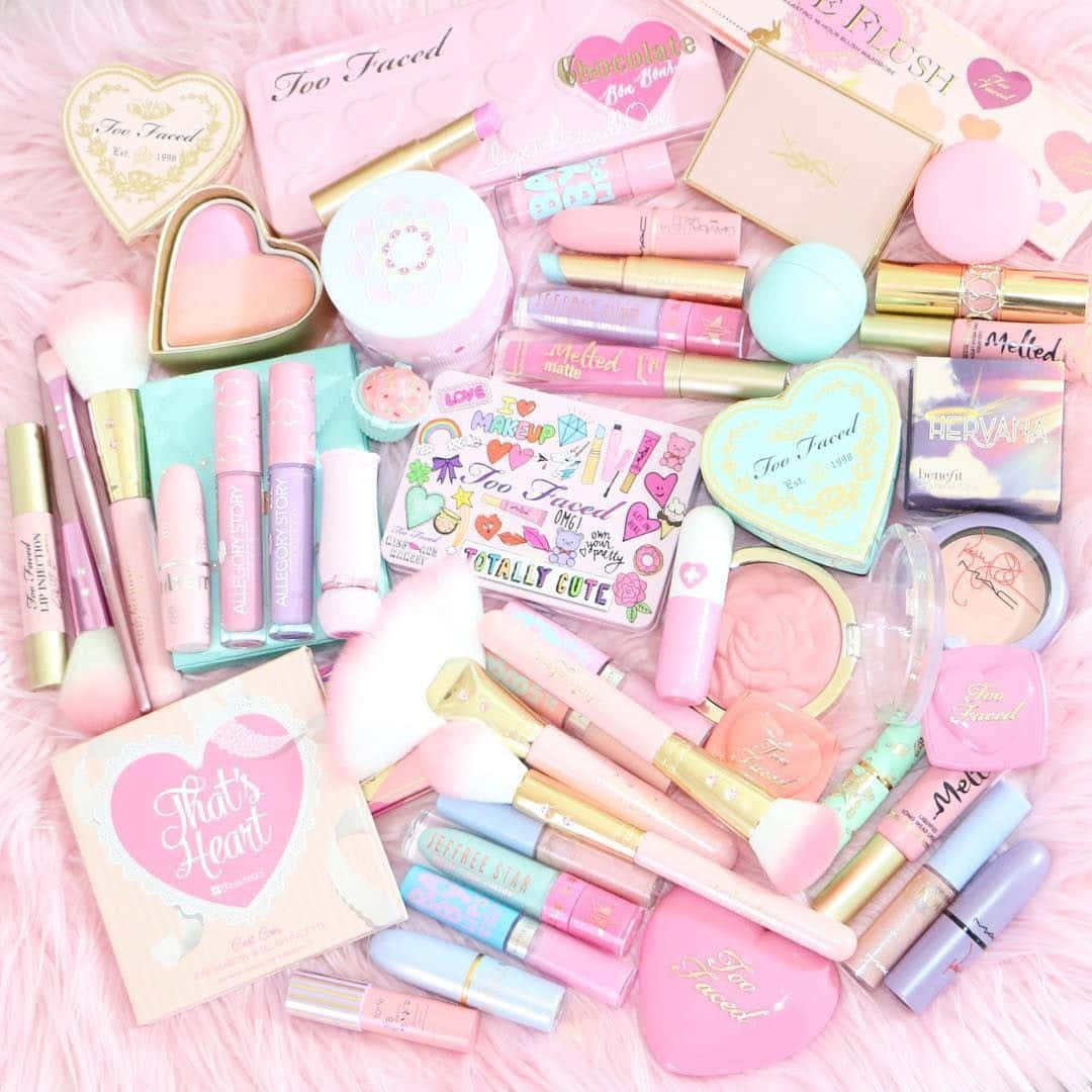 Pastel Makeup Collection Aesthetic Wallpaper