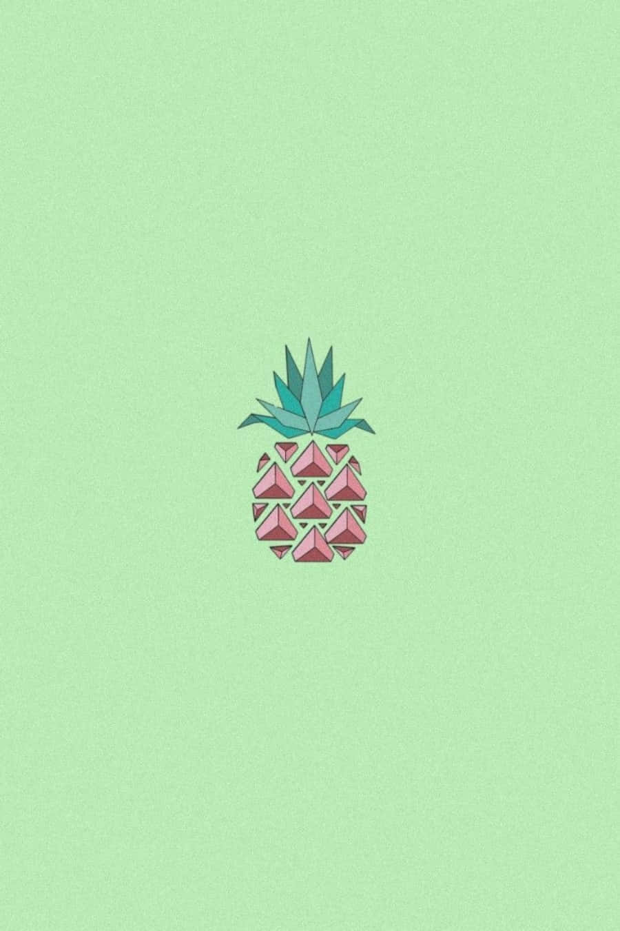 A Pineapple On A Green Background Wallpaper