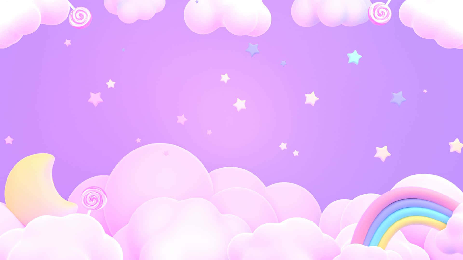 Look up at the sky and marvel at the beauty of the pastel moon. Wallpaper