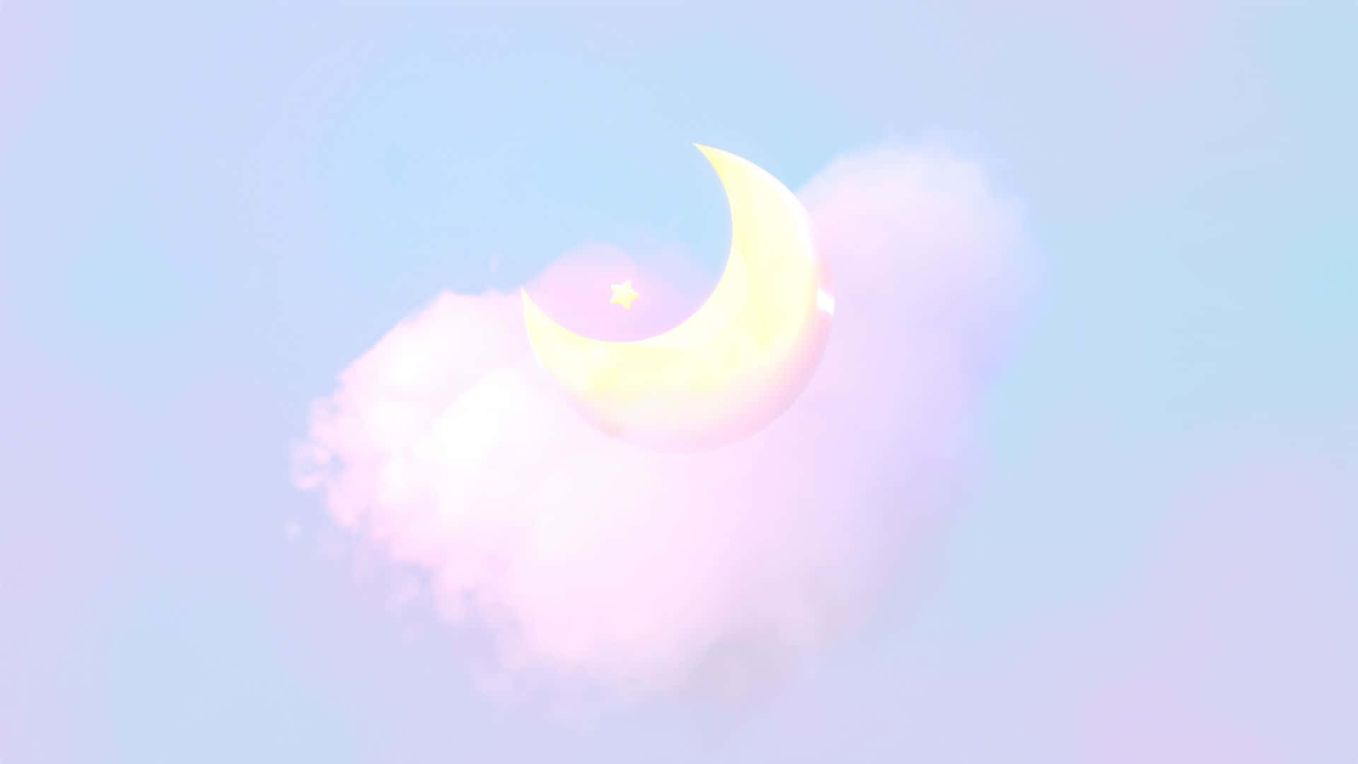 A beautiful, pastel-colored moon above the horizon. Wallpaper