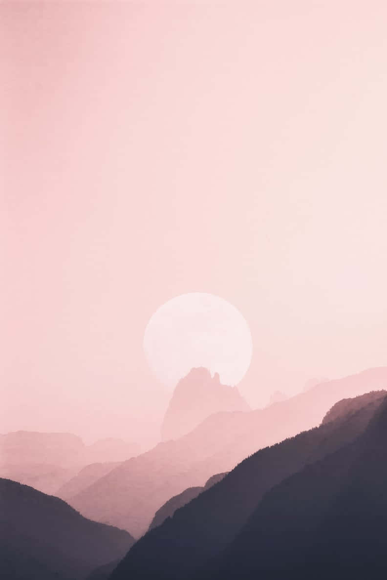 Pastel Mountain Sunset Wallpaper