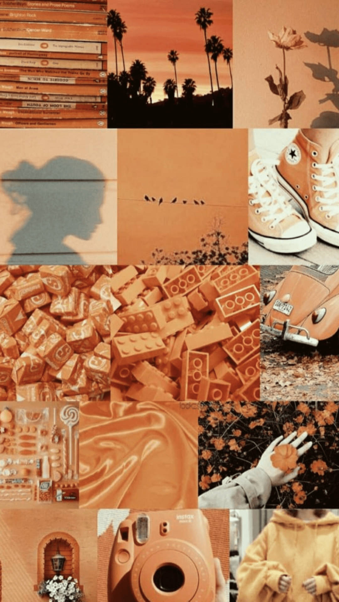 Pastel Orange Aesthetic Collage Wallpaper