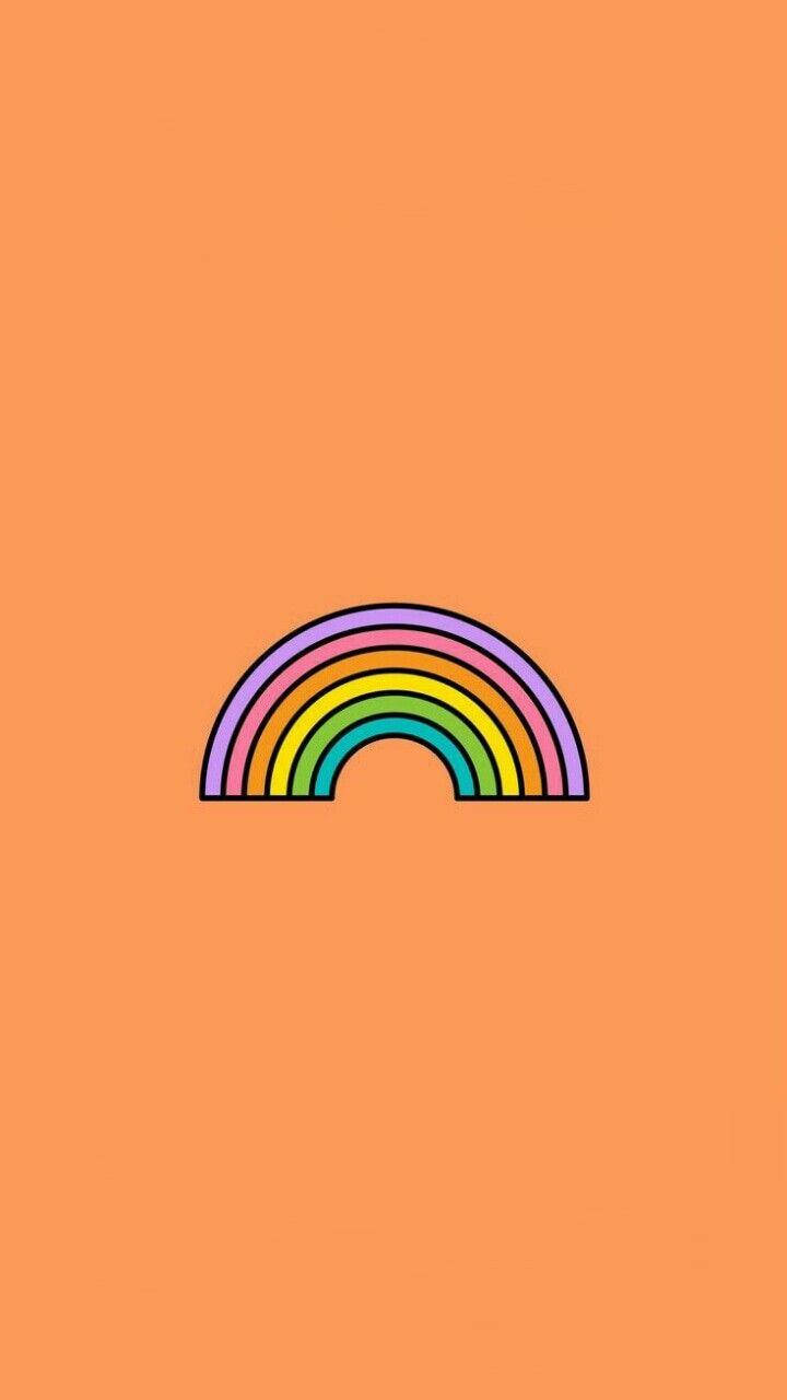 Pastel Orange Aesthetic Rainbow