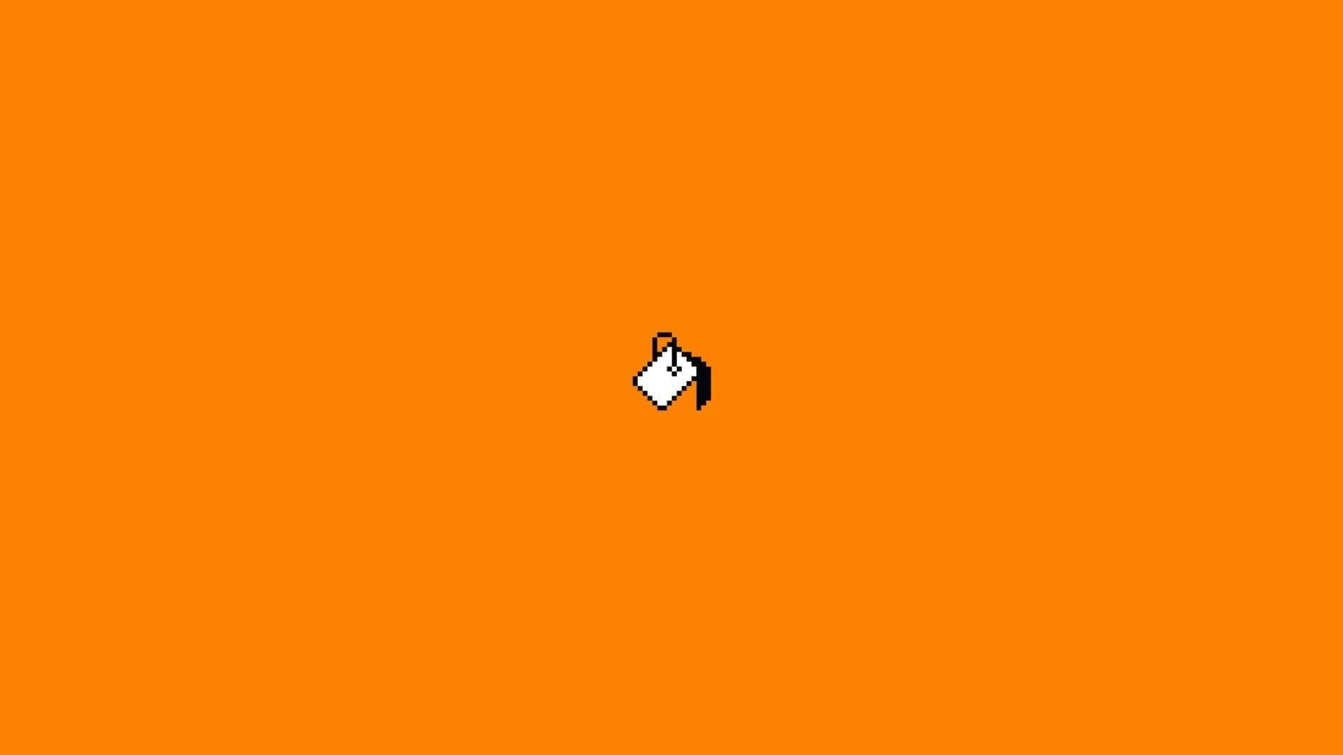 A Black And White Logo On An Orange Background