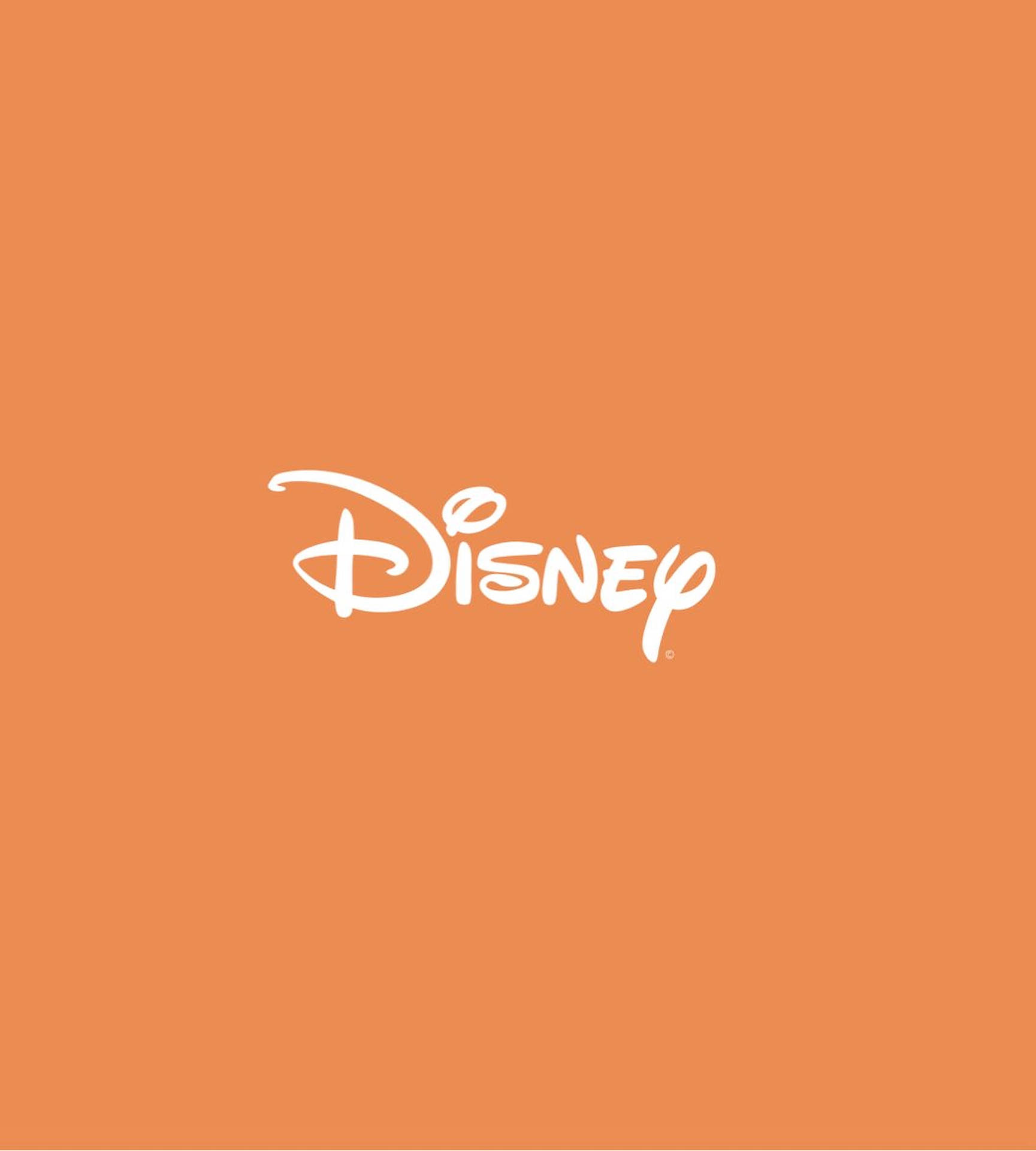 Pastel Orange Disney Logo Wallpaper