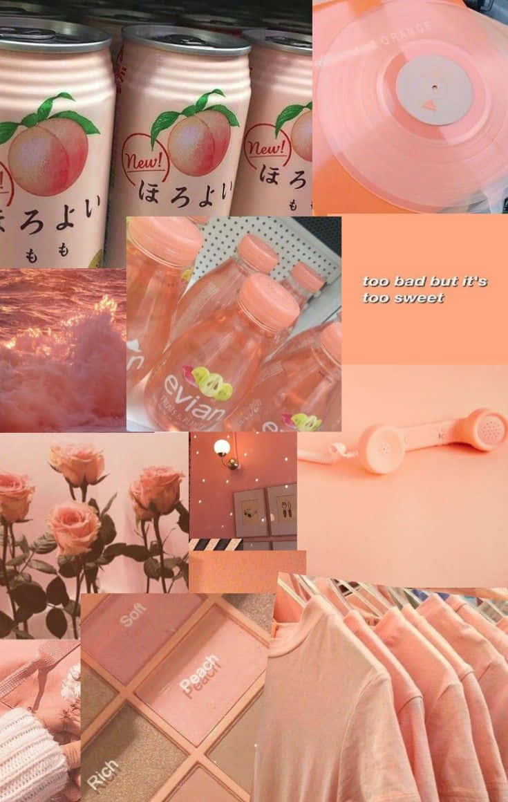 Pastel Peach Aesthetic Collage Wallpaper
