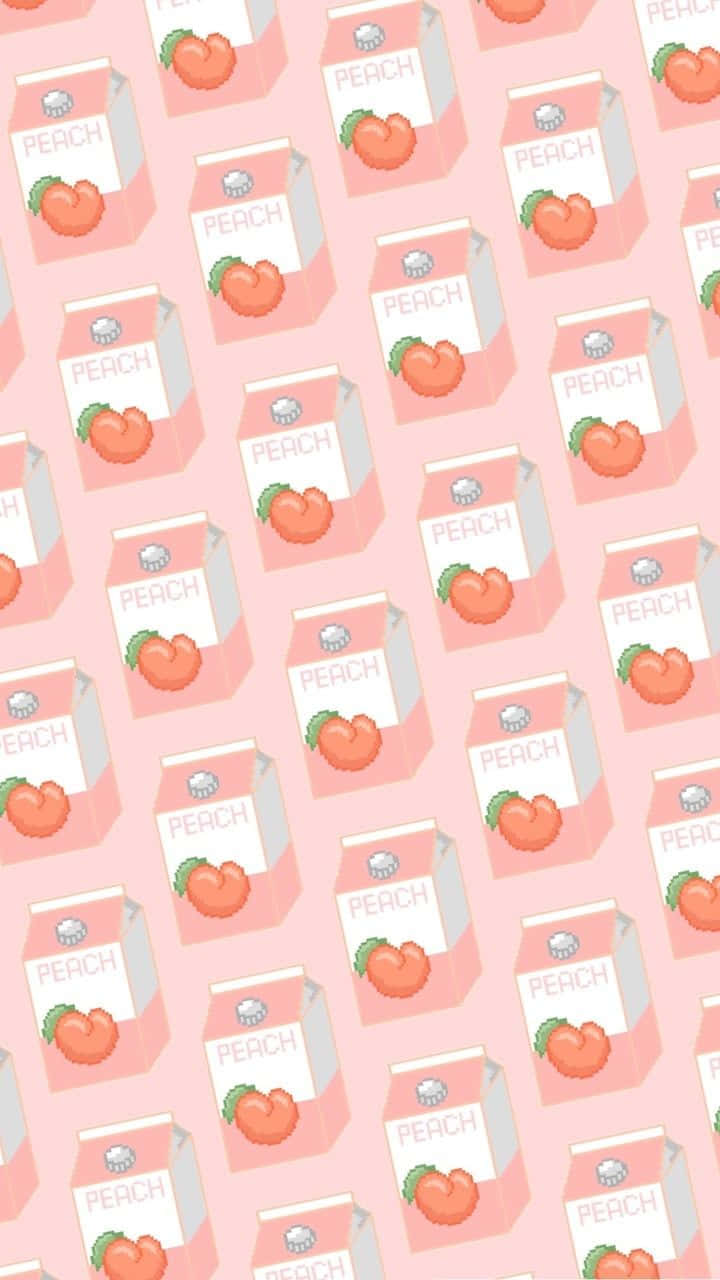 A Pink Background With A Pattern Of Peaches Wallpaper