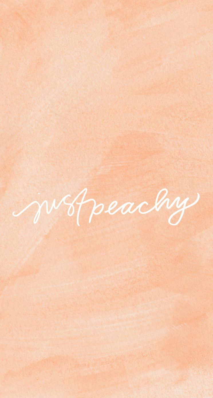 A Watercolor Background With The Word Peachy Written On It Wallpaper