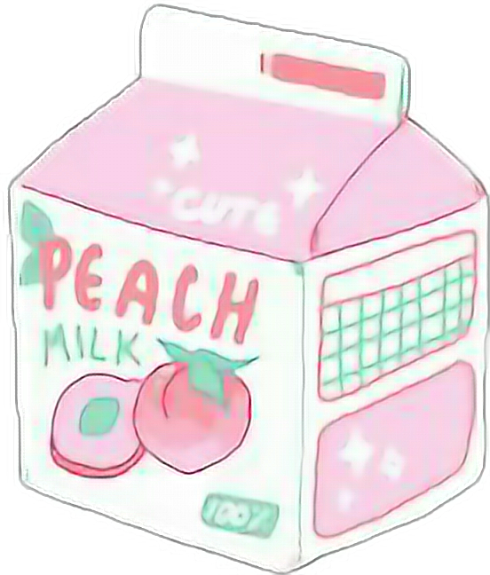 Pastel Peach Milk Carton Aesthetic PNG
