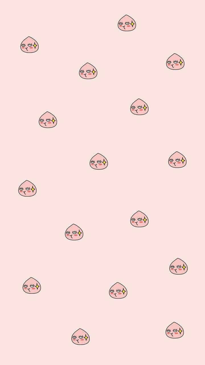 A Pink Background With A Pattern Of Little Eyes Wallpaper