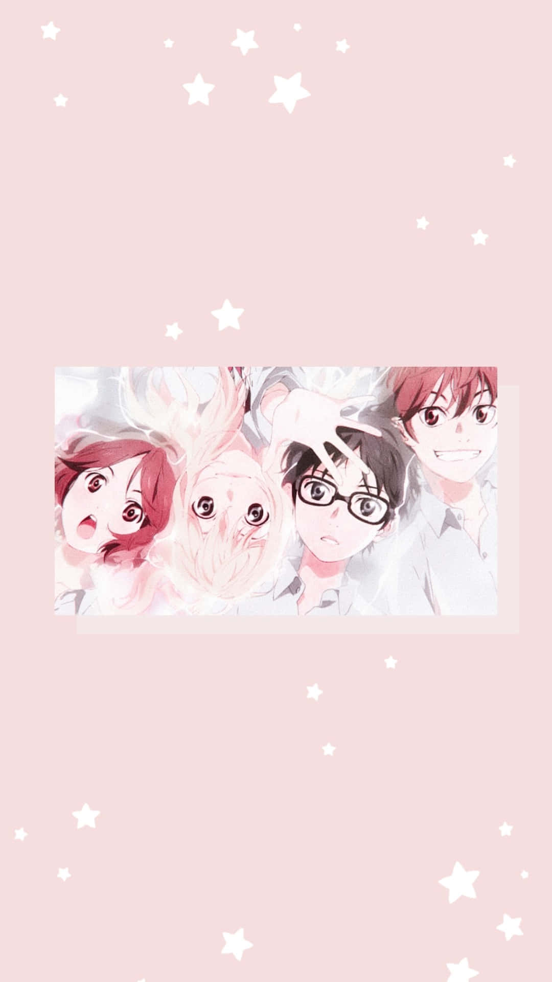 Pastel Pink Aesthetic Anime Characters Wallpaper