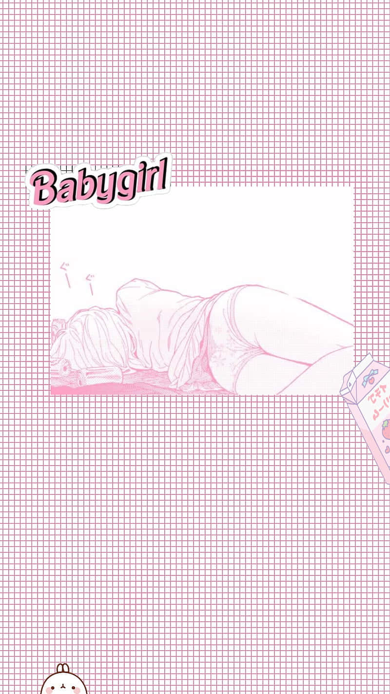 Chicade Anime Estética Bebé En Tono Rosa Pastel Fondo de pantalla