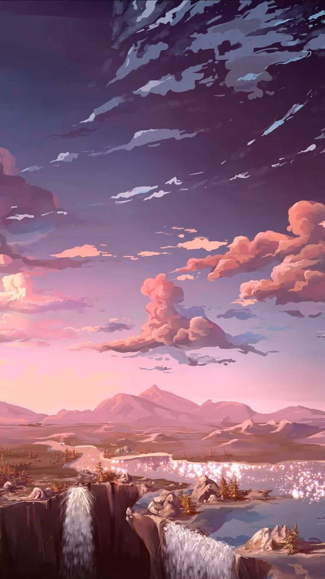 A warm, pastel-colored world of anime. Wallpaper