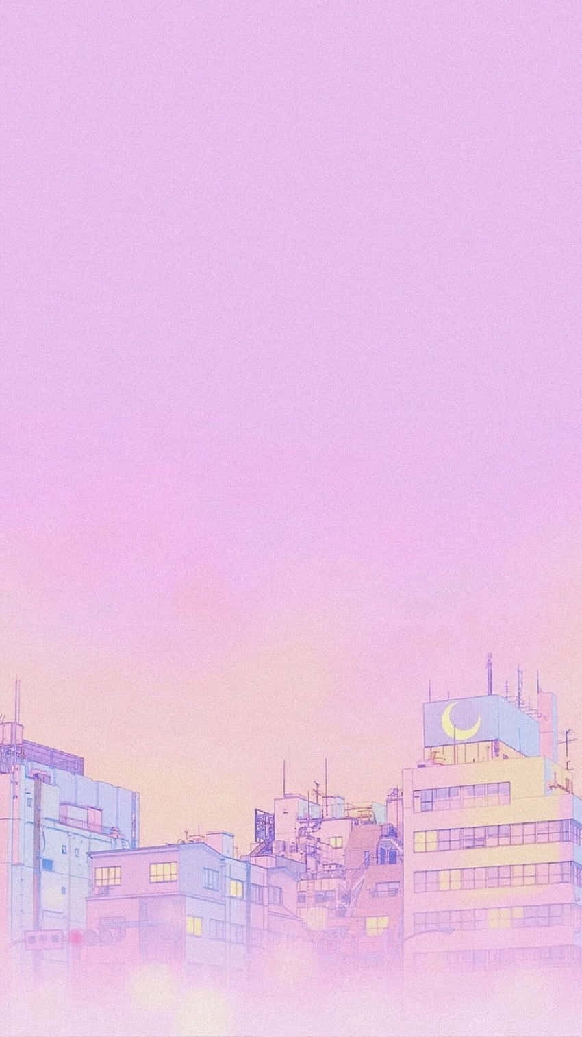 "The beauty of pastel pink aesthetic anime." Wallpaper