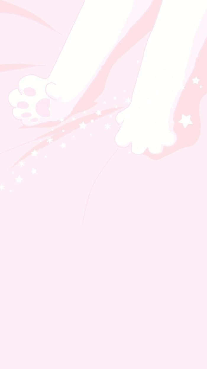 En pige har fødderne på en pink seng. Wallpaper