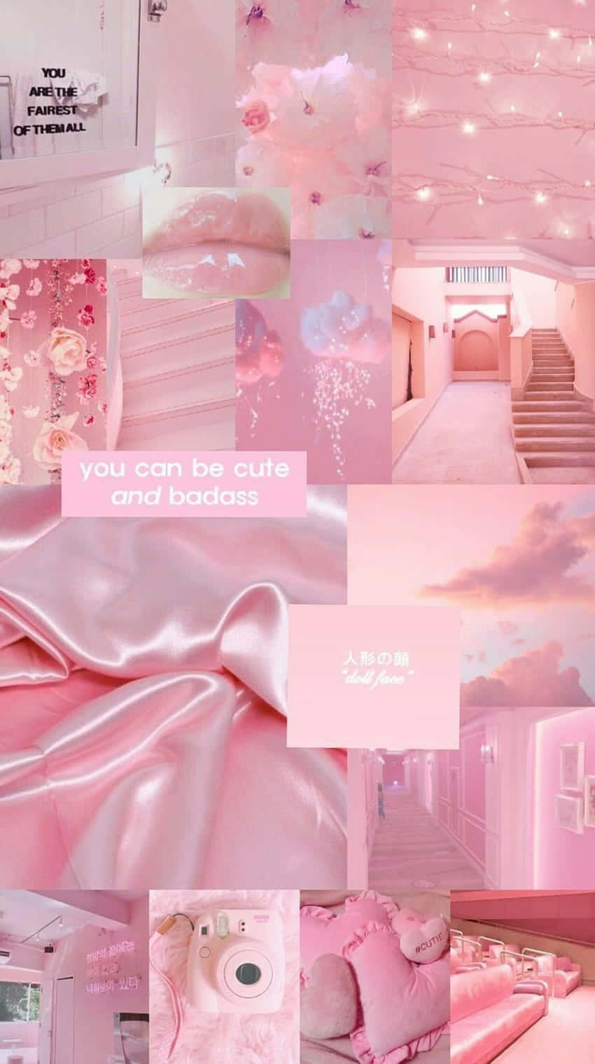 Pastel Pink Aesthetic Collage Wallpaper