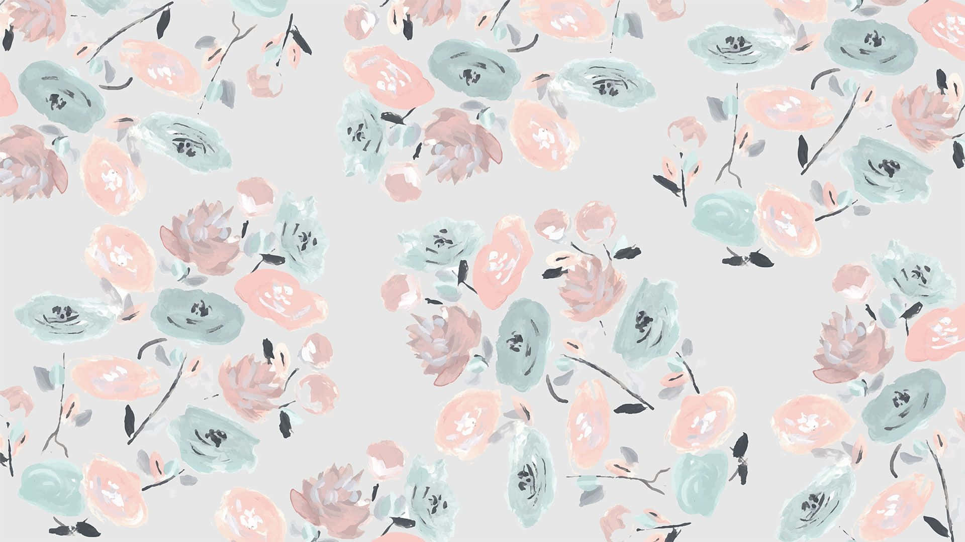 Classic Floral Pastel Pink Aesthetic Computer Wallpaper