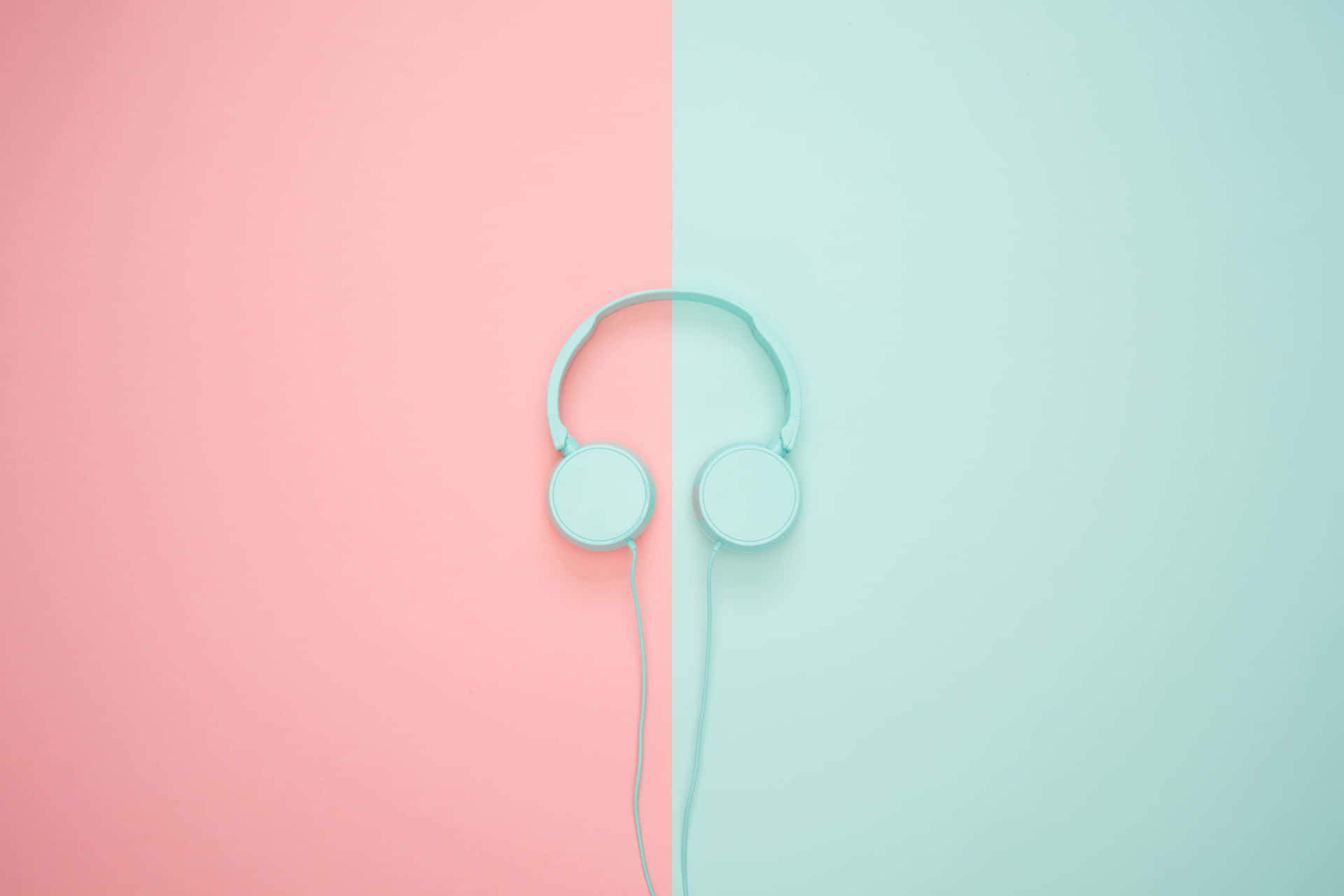 Headphones Pastel Pink Æstetisk Computer Hintergrund Wallpaper