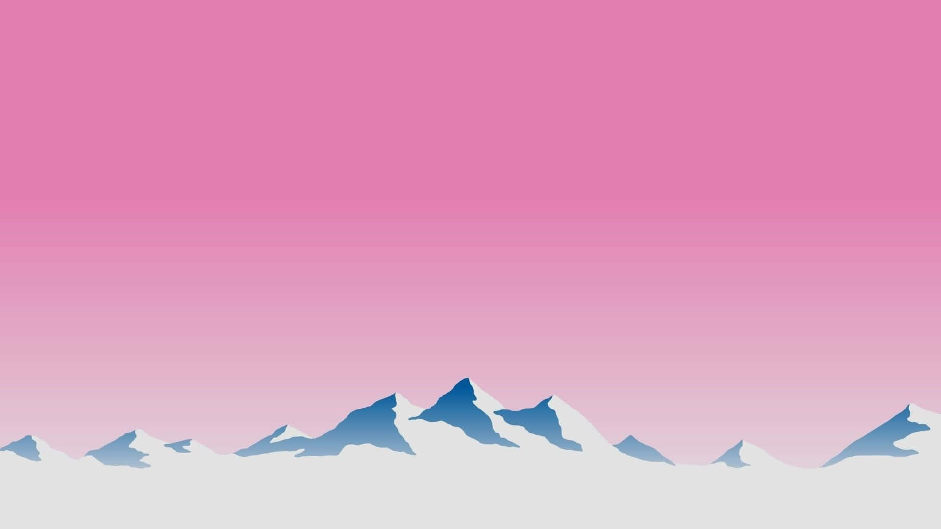 Pastel Pink Mountain Aesthetic Computer Wallpaper