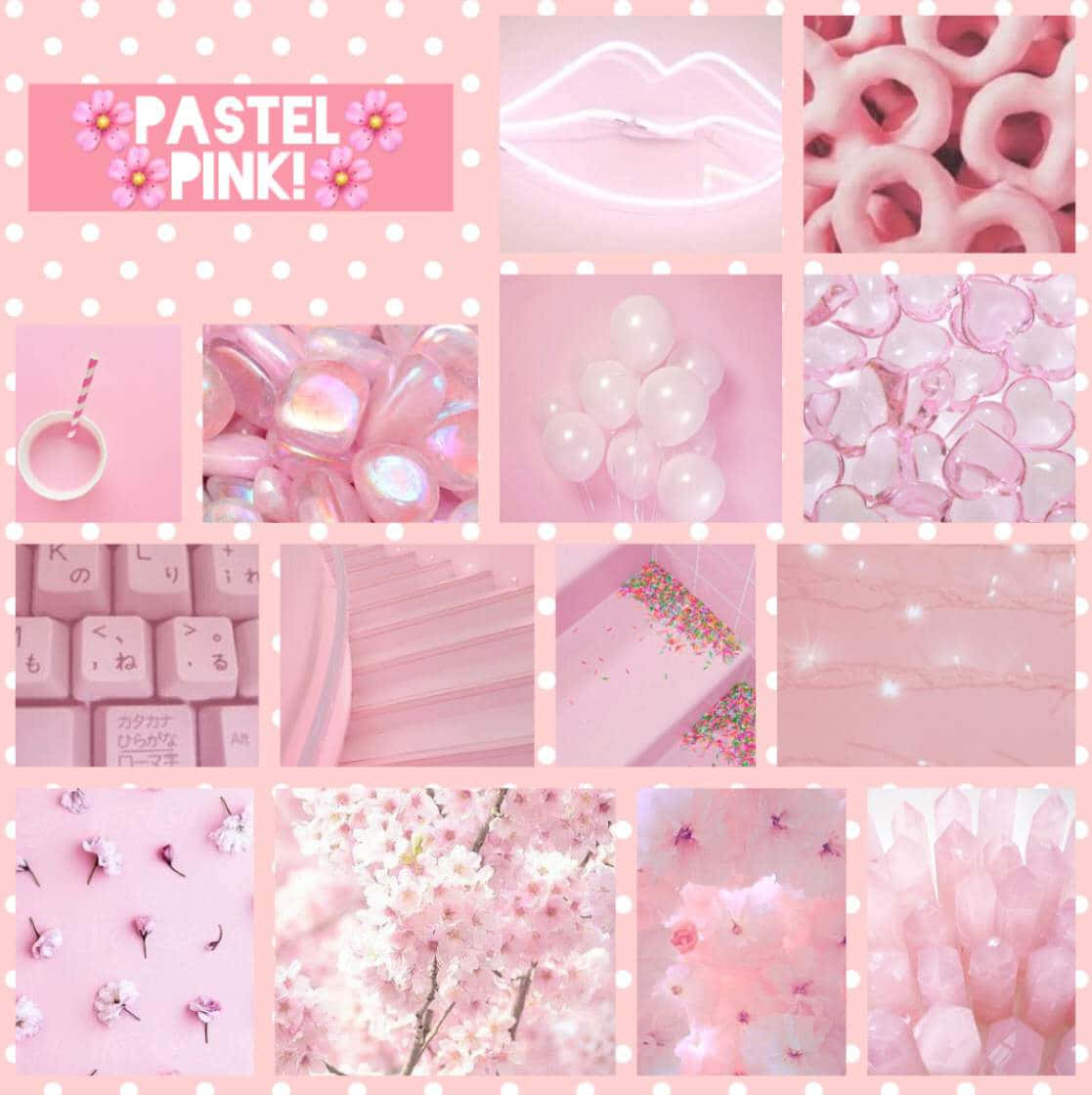 Go for a pastel pink aesthetic look with this pink and white wallpaper!