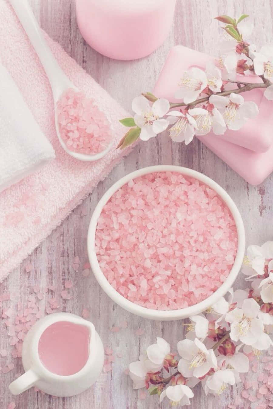A dreamy pastel pink aesthetic scene