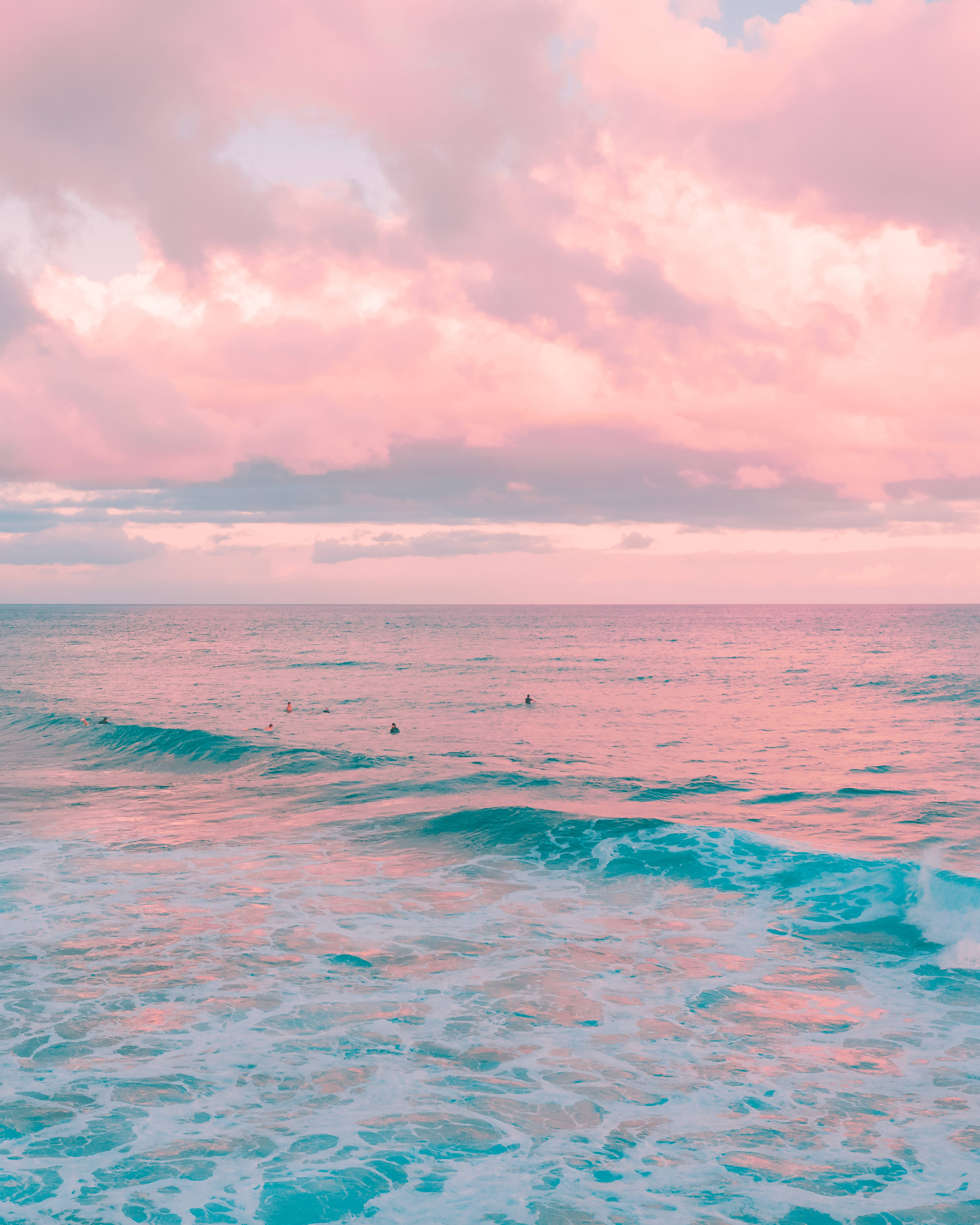 Pastel Pink And Blue Beach Android Wallpaper