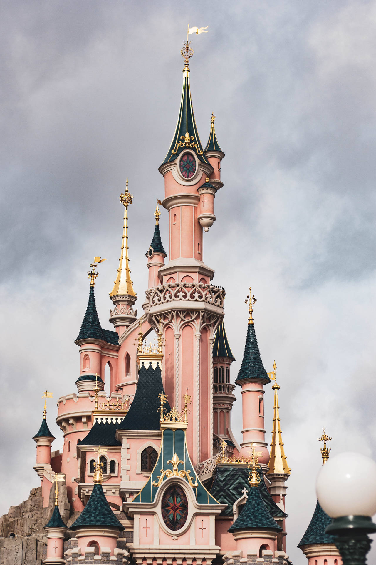 Pastel Pink And Green Disney Castle Wallpaper