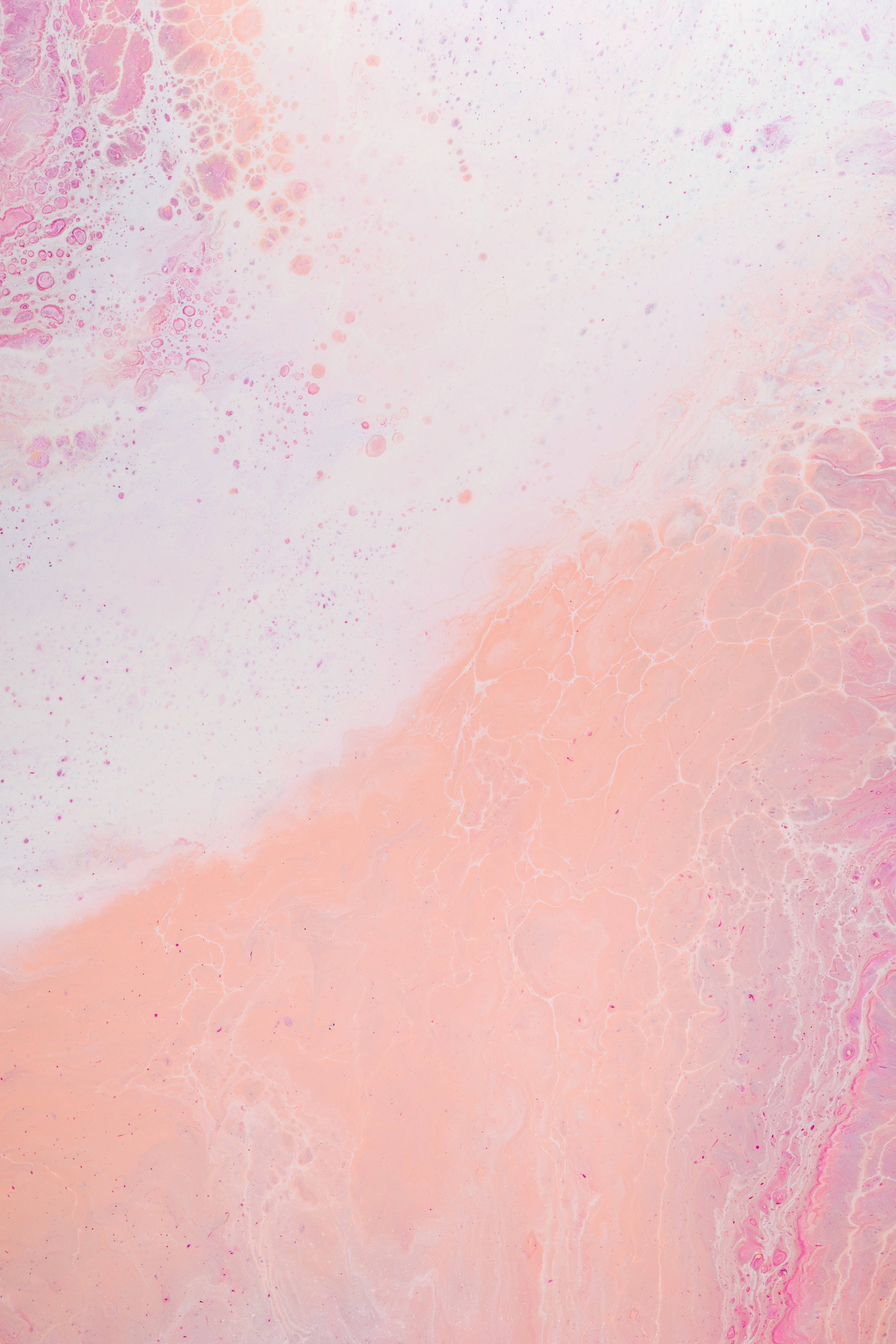 Pastel Pink And White Ocean Marble 4K Design Wallpaper