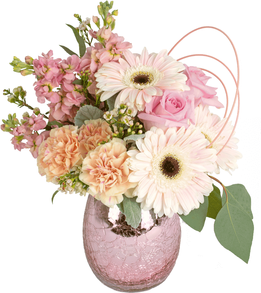Pastel Pink Birthday Flower Bouquet PNG