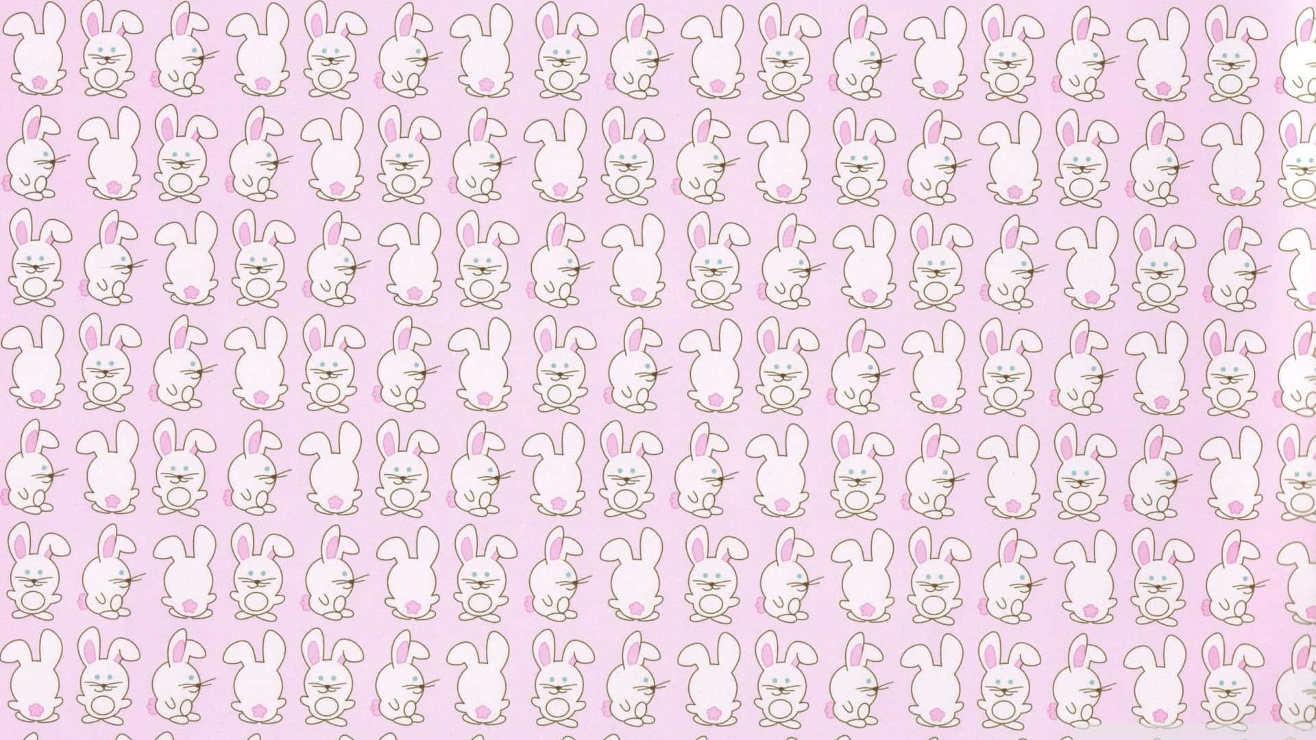 Pastel Pink Bunny Pattern Wallpaper