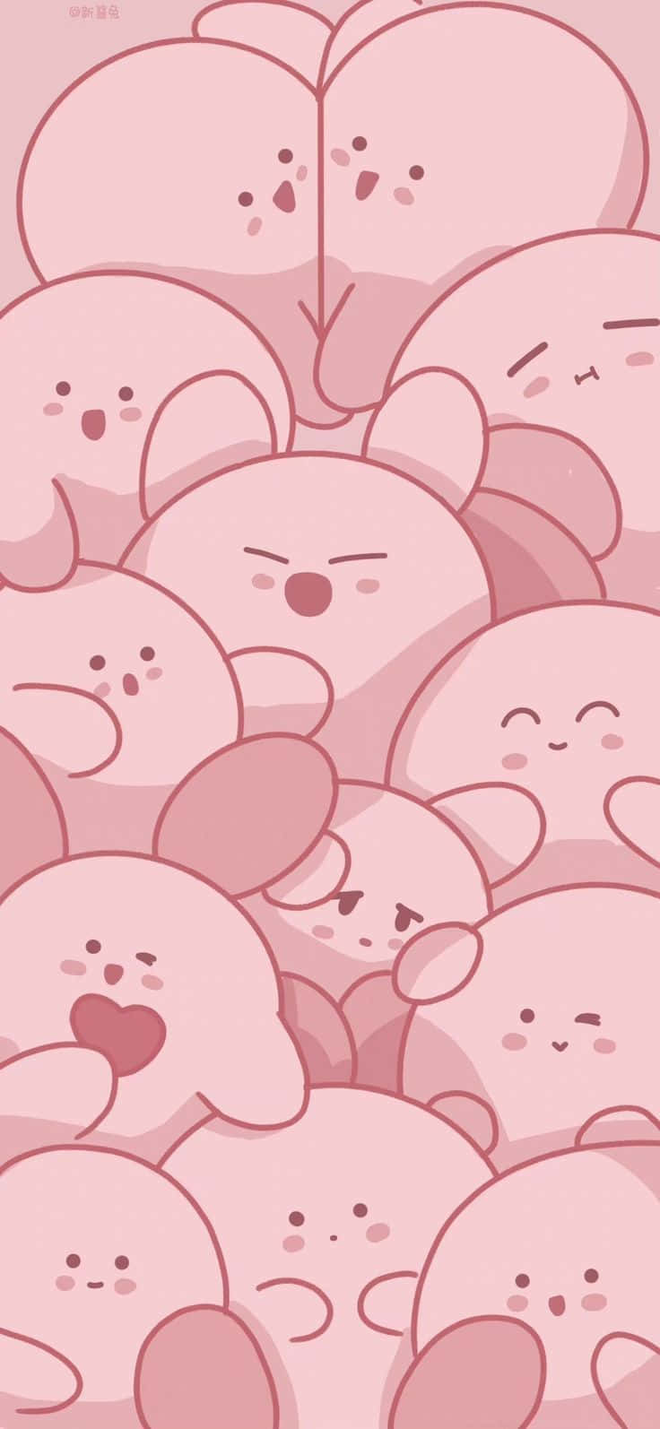 Pastel Pink Cartoon Dogs Pattern Wallpaper