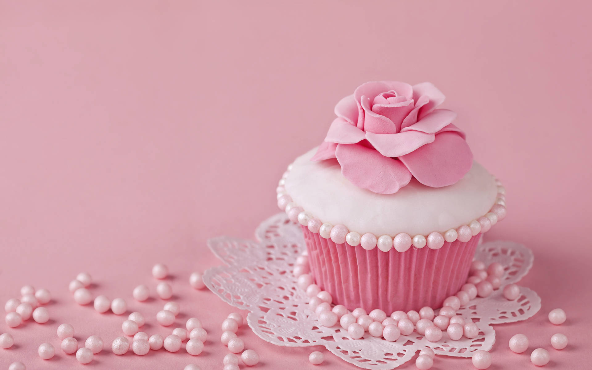 Pastel Pink Cupcake Wallpaper