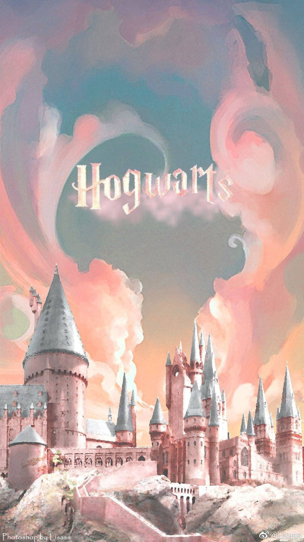 Pastel Pink Cute Harry Potter Hogwarts Wallpaper