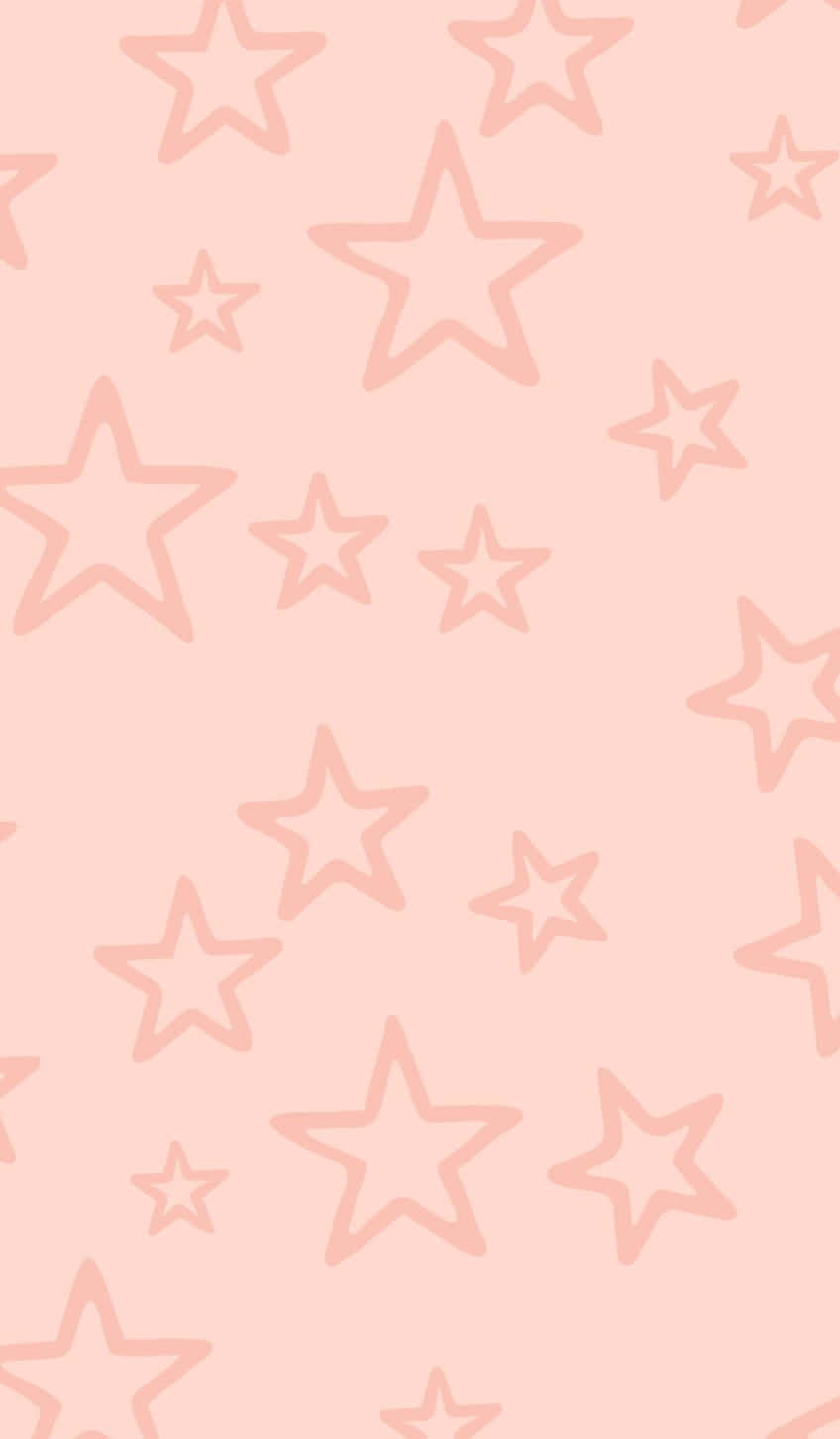 Pastel Pink Cute Stars Illustration Wallpaper