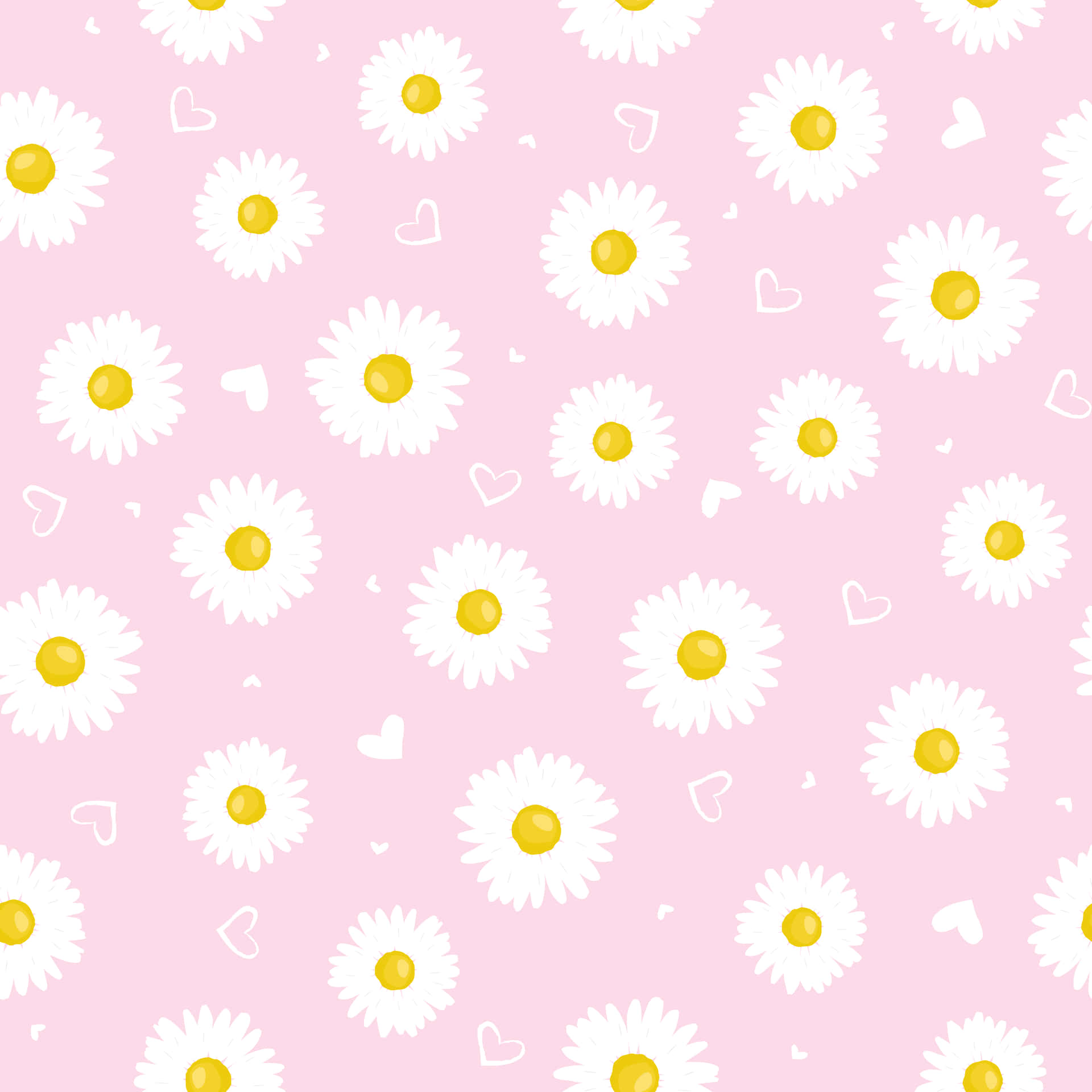 Pastel_ Pink_ Daisy_ Pattern.jpg Wallpaper