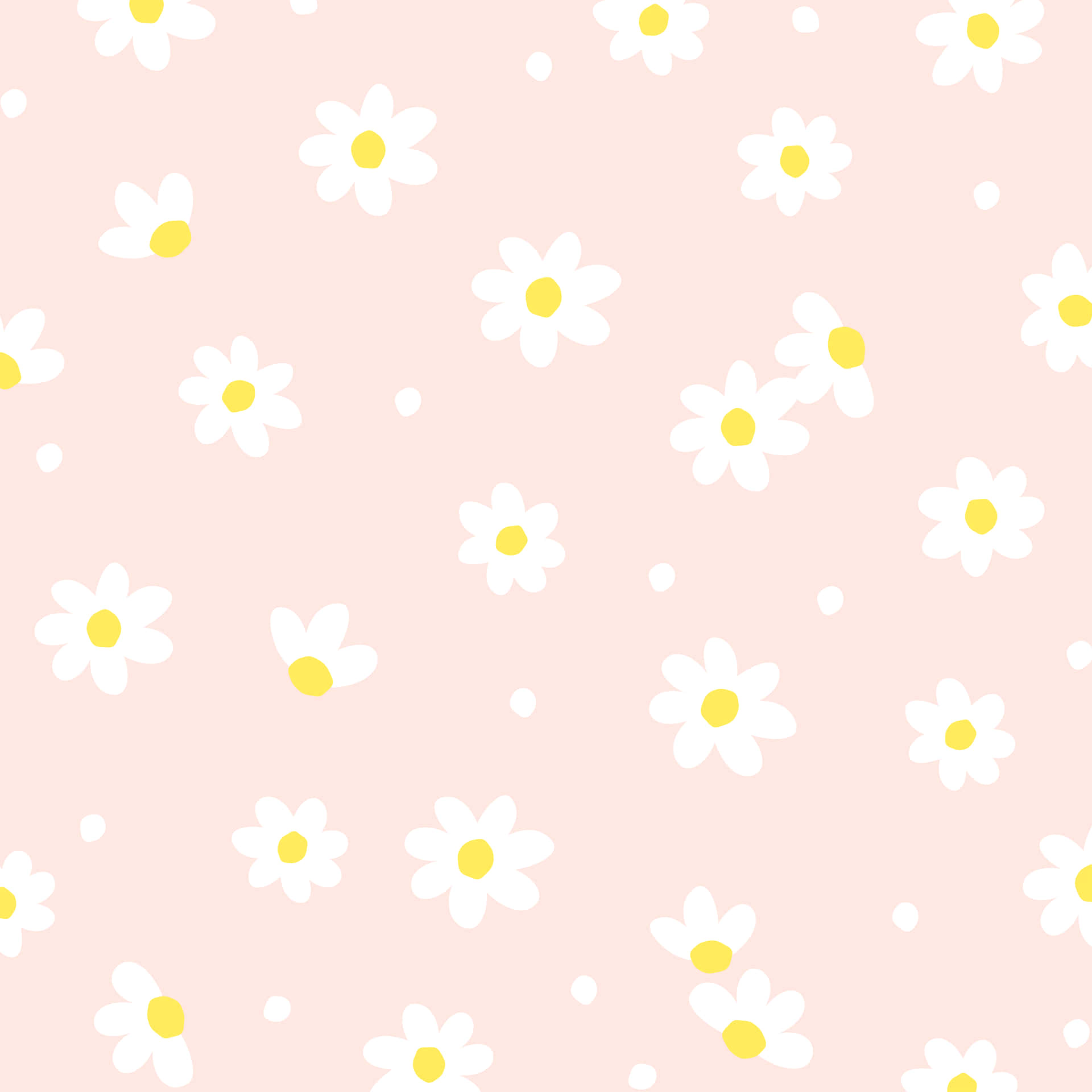 Pastel Pink Daisy Pattern Wallpaper